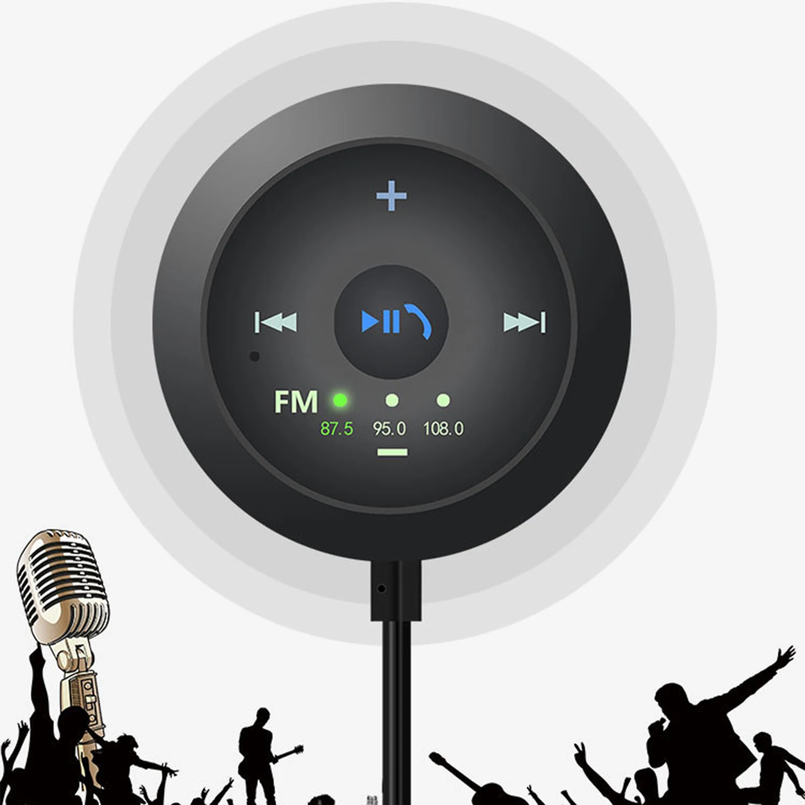 Car Bluetooth Fm Transmitter Mp3 Player Audio Receiver Usb Adapter Noise Reduction Handsfree for Vehicle Stereo System