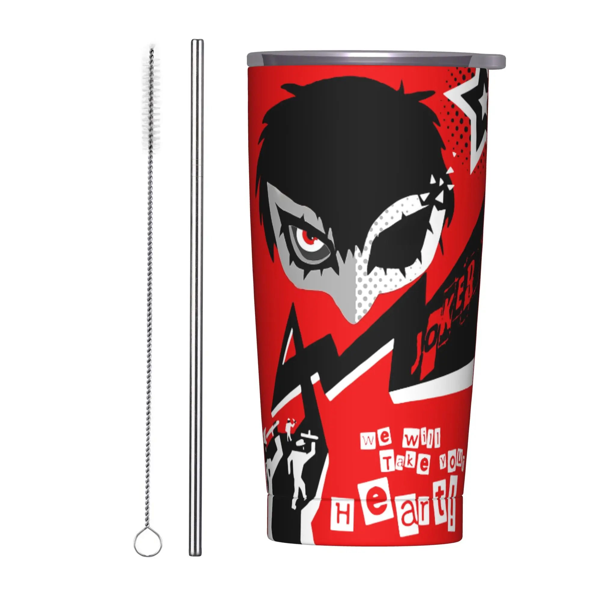 Monaa Personase Tumbler Vacuum Insulated Take Your Heart Coffee Cups Vacuum Flask Office Home Mugs Spill Proof, 20oz