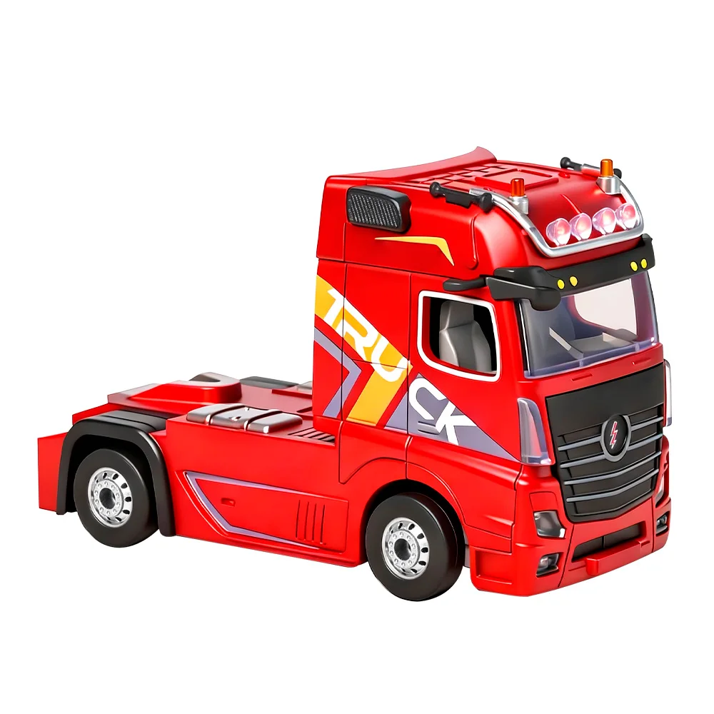 Wltoys 6408 1/64 RC Car Mini Four-Wheel Drive RC Truck Three Speed Adjustable Container Truck with Traile For Toy Car Boy Adult