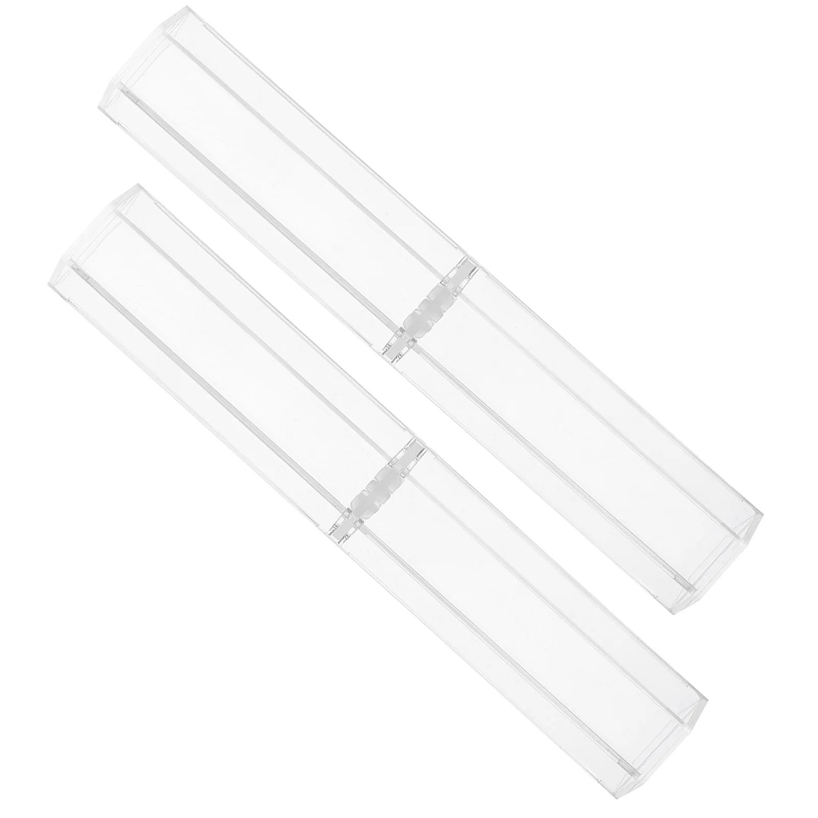 

12Pcs Transparent Acrylic Pen Boxes Hexagonal Clear Pencil Cases Reusable Pen Storage Organizer for Office School Display Holder