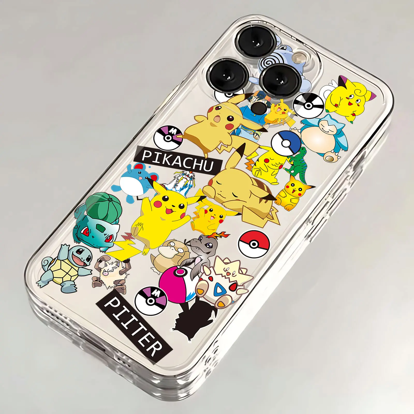 新しいアニメポケモンピカチュウ電話ケース iphone 16 15 14 13 12 11