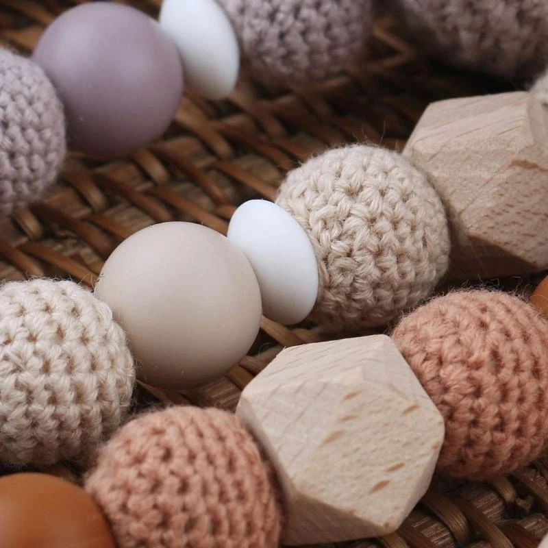 J15U الكروشيه حبة هوة كليب مكافحة خسر التمريض الحلمة سلسلة الطفل مضغ لعبة هدية #5