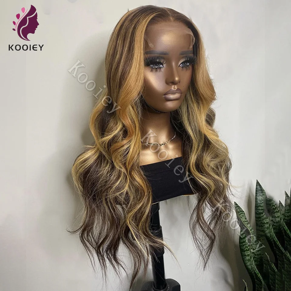 

Glueless 5x5 Highlight Wig Human Hair Ready To Wear 13x4 Lace Frontal Wigs Bleached Konts Body Wave wigs Silk Top Preplucked