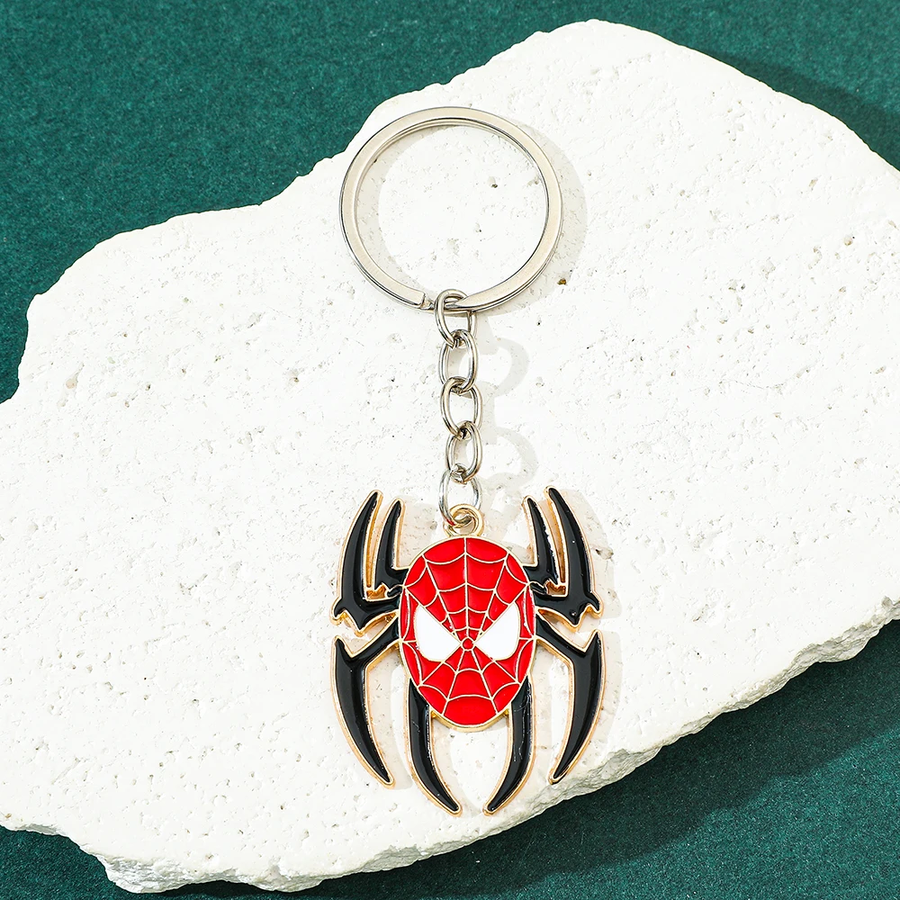 

Marvel Spiderman Key Chain Trendy Cool Spiderman Pendant Keyrings Accessories for Schoolbag Ornament for Friends Gifts