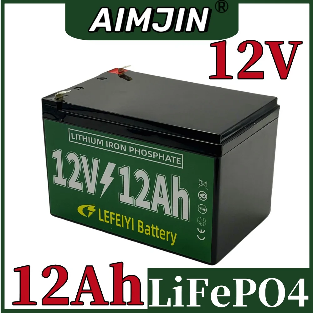 

12V 12AH LiFePO4 Battery Pack Lithium Iron Phosphate 12.8V Cells For Electric Marine Motors Solar System