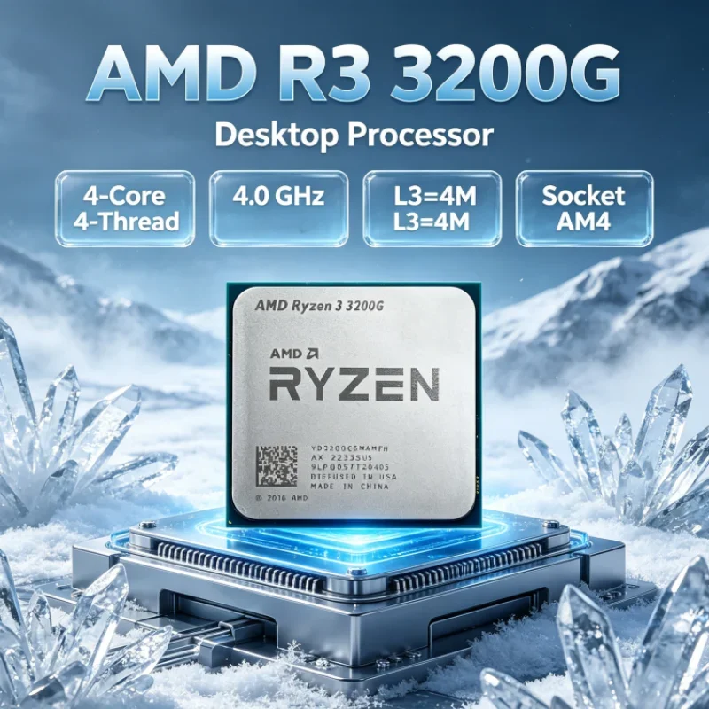 AMD Ryzen 3 3200G Socket AM4 65W APU L3=4M 4-Core 4-Thread DDR4 Processor R3 3200G 4.0 GHz for Gaming