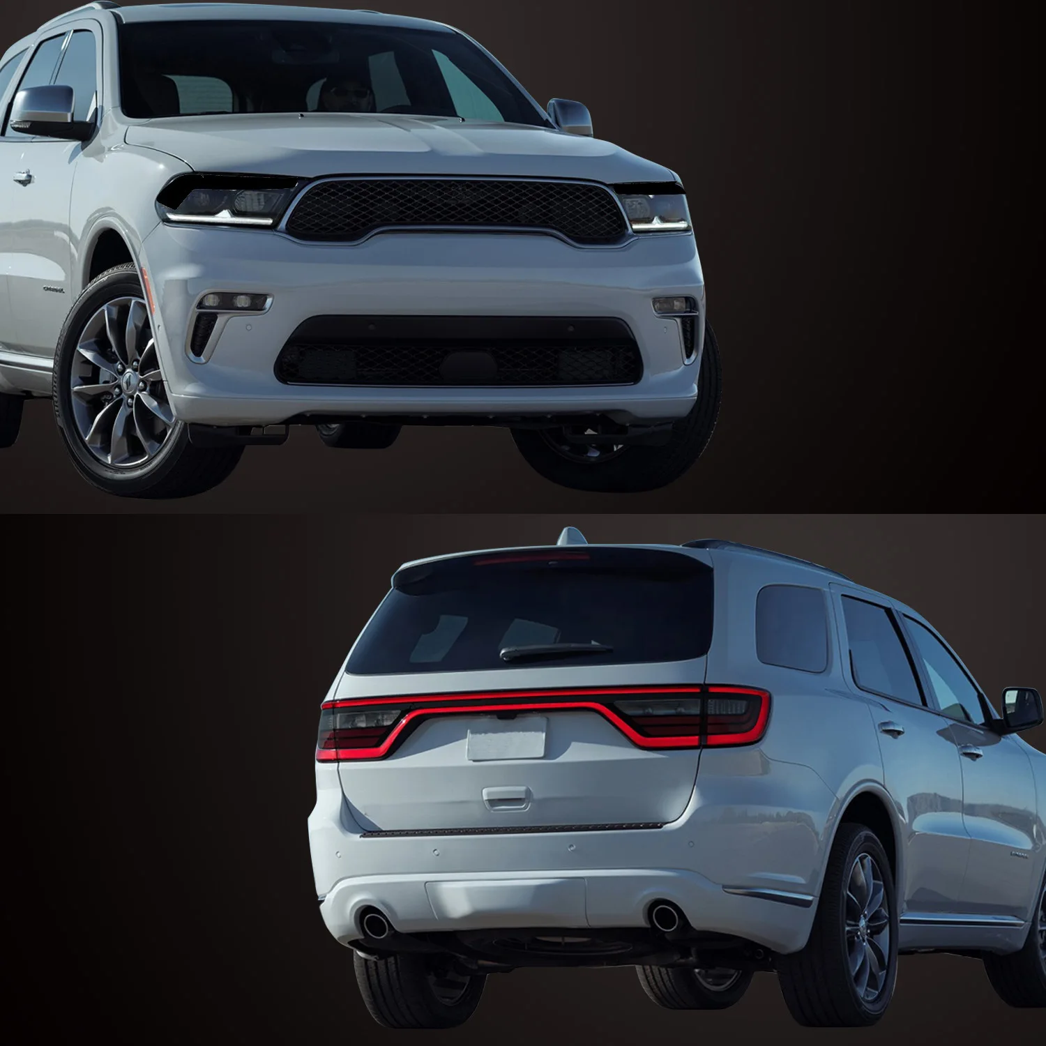 Smoked Car Headlight Taillight Decorative Cover Trim Film for Dodge Durango 2014 2015 2016 2017 2018 2019 2020 2021 Accessories
