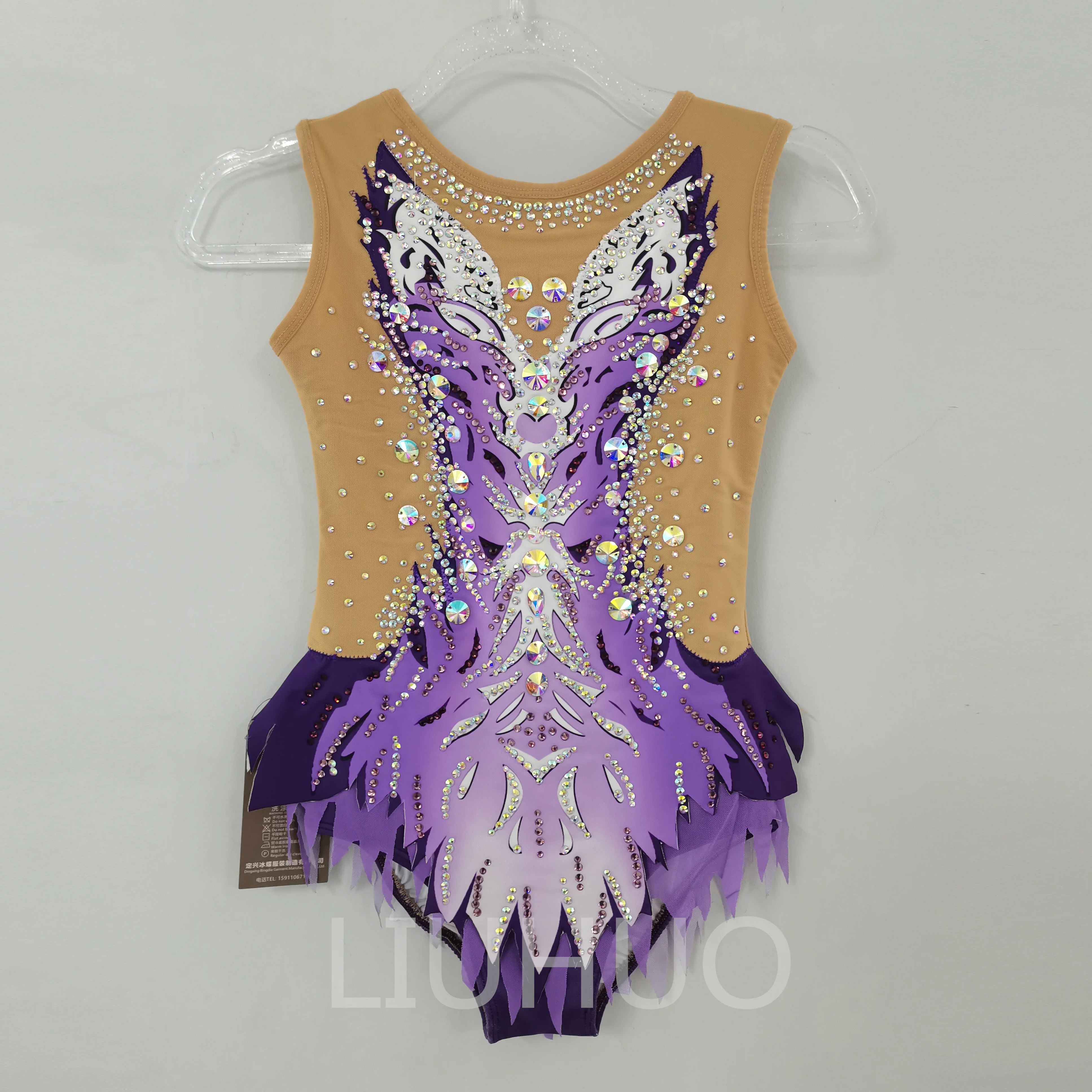 LIUHUO Rhythmic Gymnastics Leotard Competitive Gymnastics Performance Dress Purple