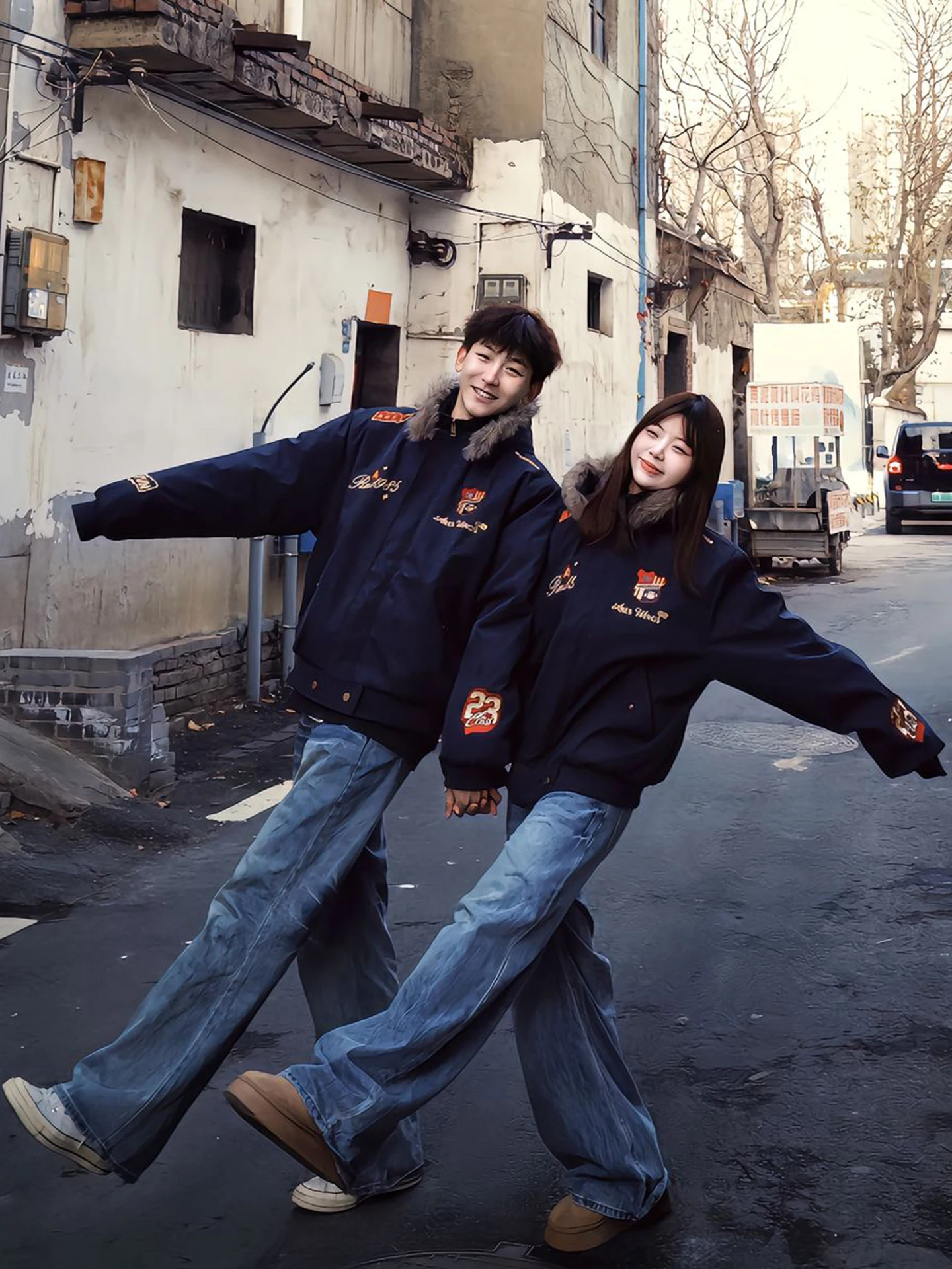 

Модная американская парка для мужчин: зимняя утепленная куртка с вышивкой и меховым воротником, верхняя одежда для пар в стиле High Street