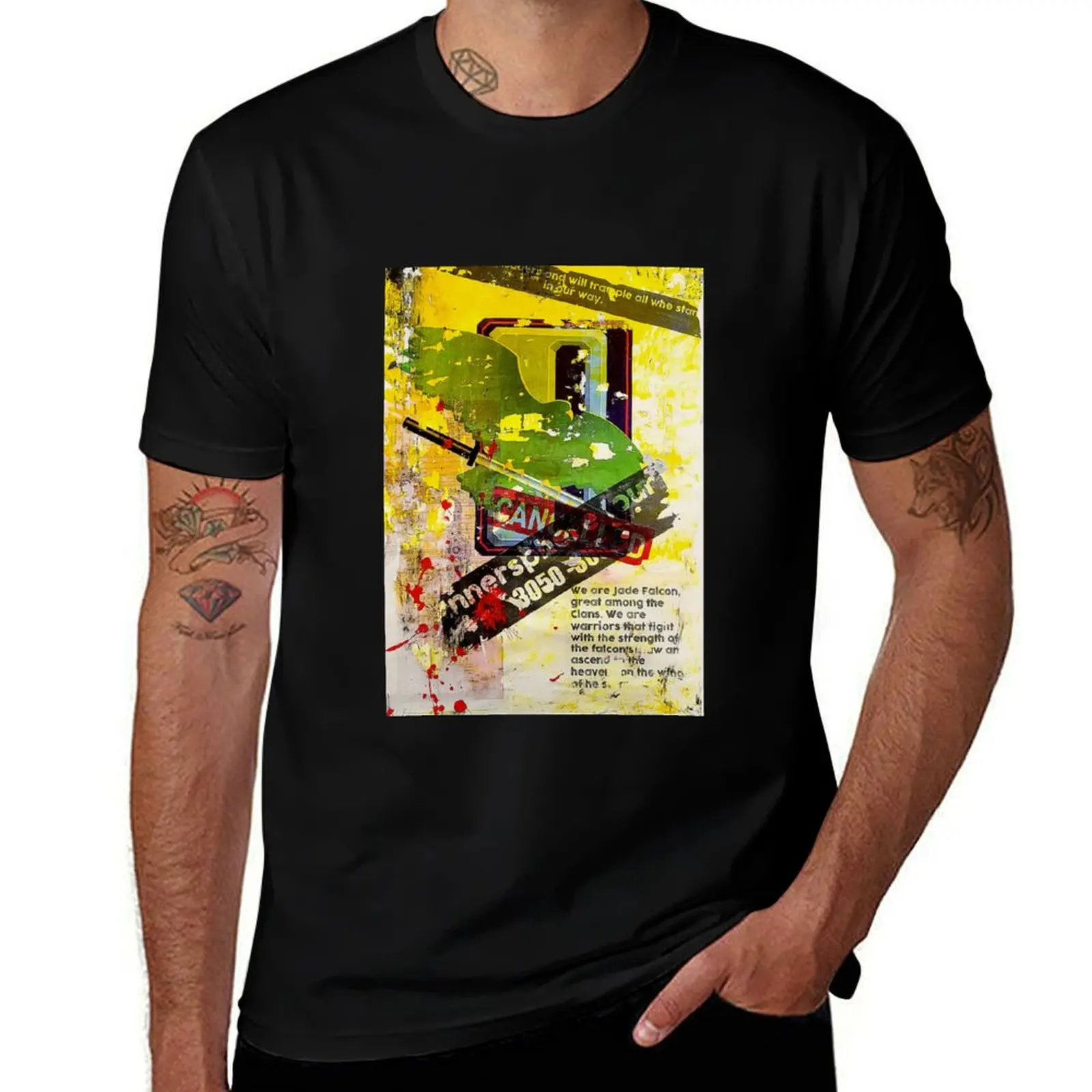 

Battletech Jade Falcon tour poster T-Shirt baggy shirts for a boy oversized big and tall t shirts for men