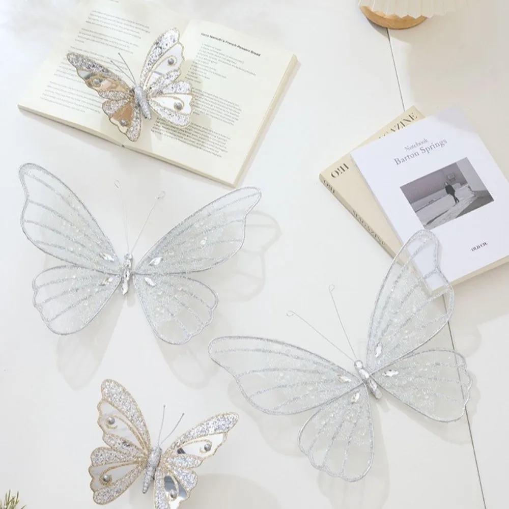 شبكة عيد الميلاد زهرة مزدوجة محاكاة بريق زينة عيد الميلاد رائعة الترتر الاصطناعي شجرة عيد الميلاد الديكور #3