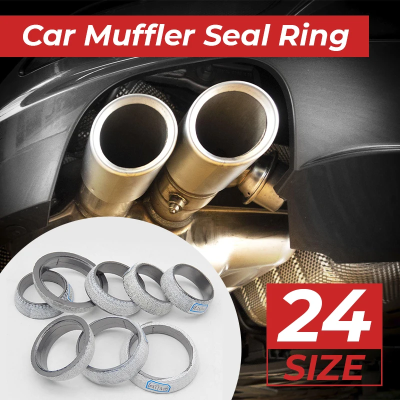 1pc 35mm-75mm Dia Car Muffler Exhaust Pipe Graphite Gasket Seal Ring Exhaust Tail Pipe Flange Donut Gasket Muffler Seal Ring