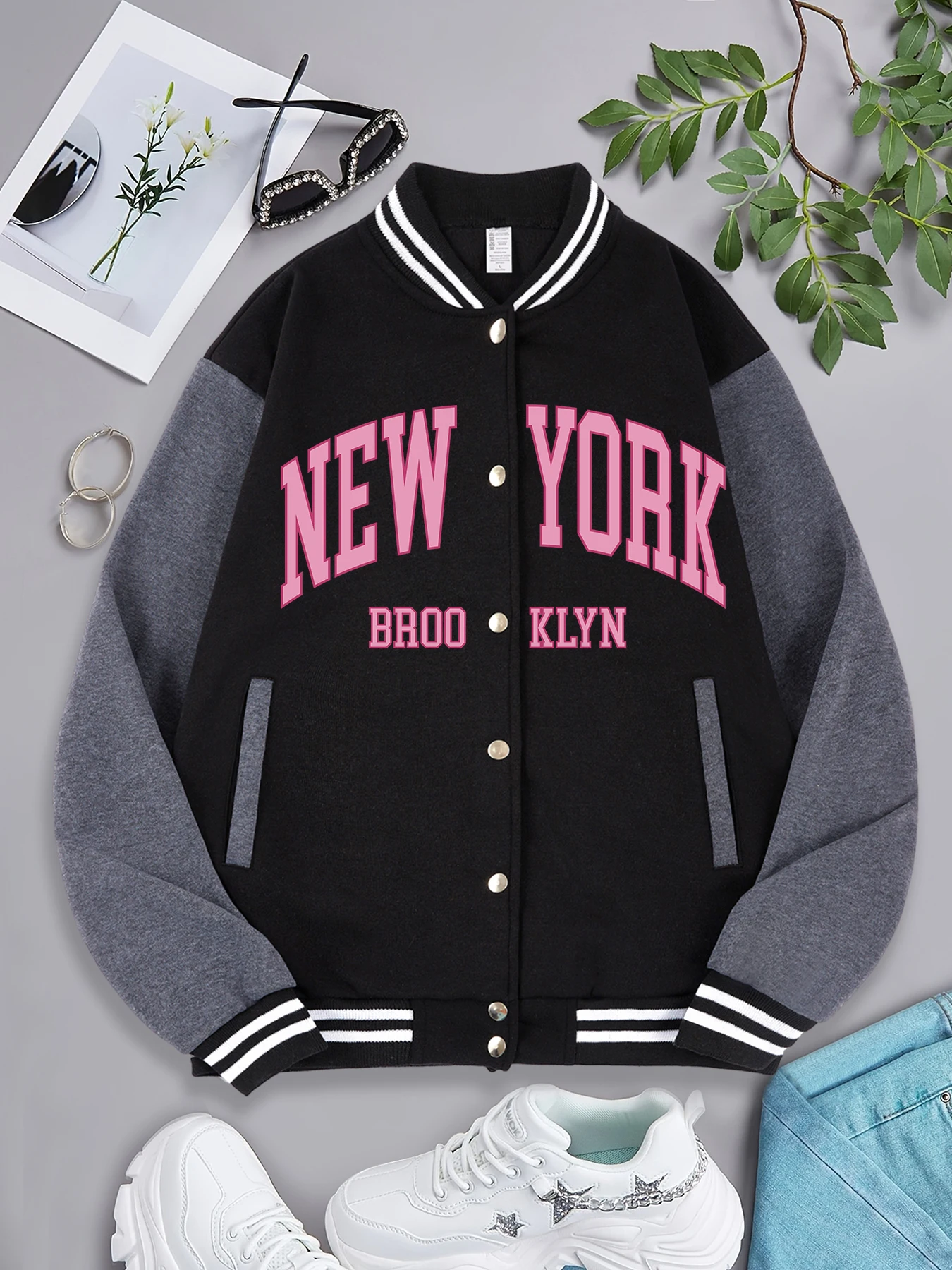 New York City America  Men Baseball Uniform Brooklyn USA  Hoodies Fleece fur-liner American Jacket Man Casual Spring Autumn Tops