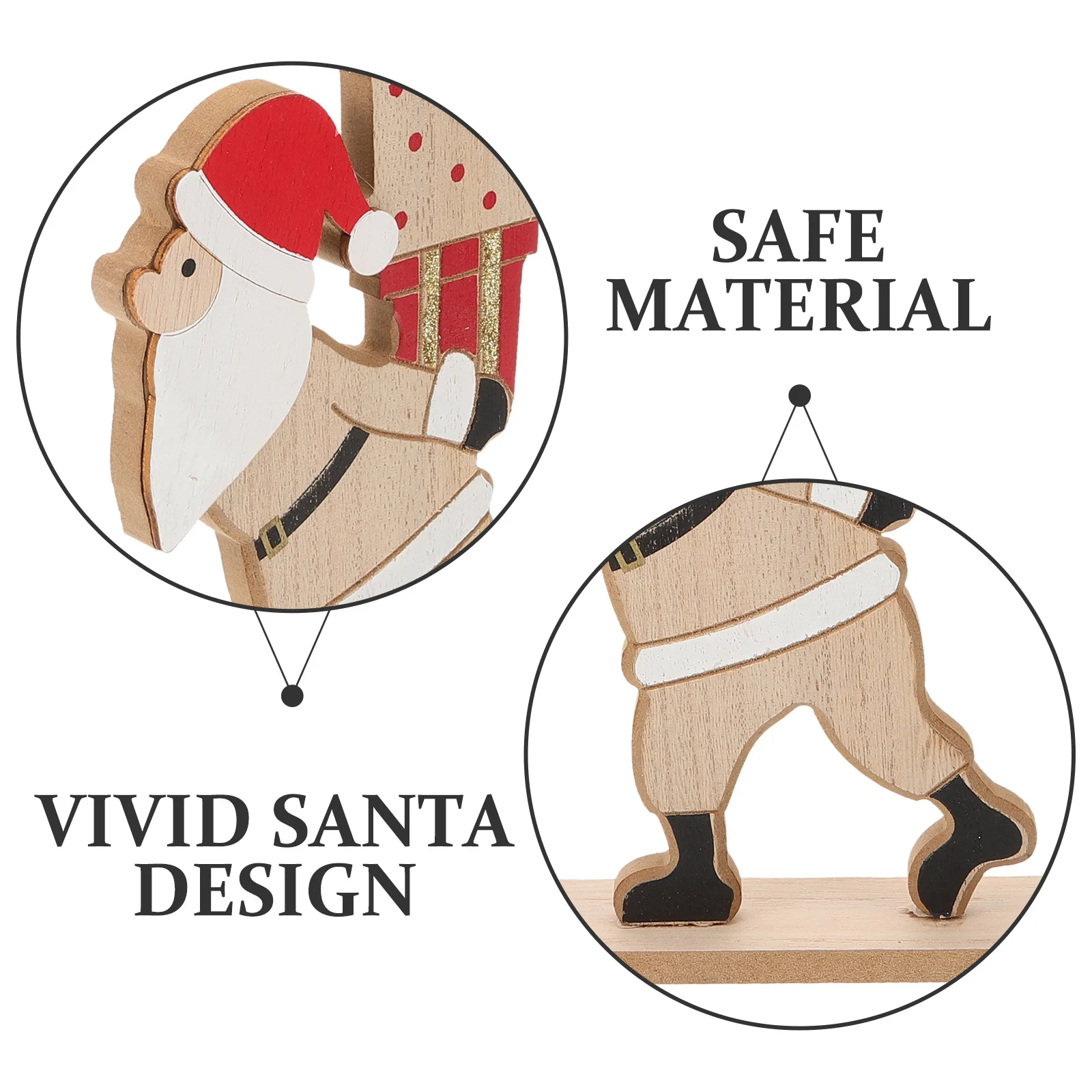 

1Pcs Xmas Wooden Adorn Santa Desktop Decor Christmas Table Ornament Xmas Ornament for Home Shop Christmas Gift