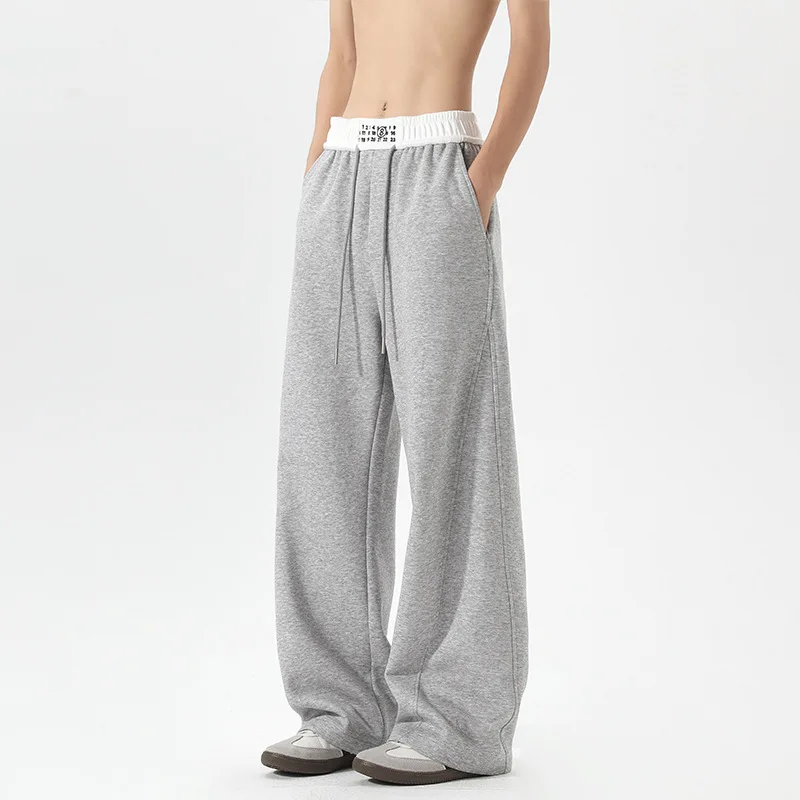 

Осенне-зимние мужские спортивные штаны с эластичной резинкой на талии, повседневные свободные прямые дышащие уличные спортивные штаны в стиле Харадзюку