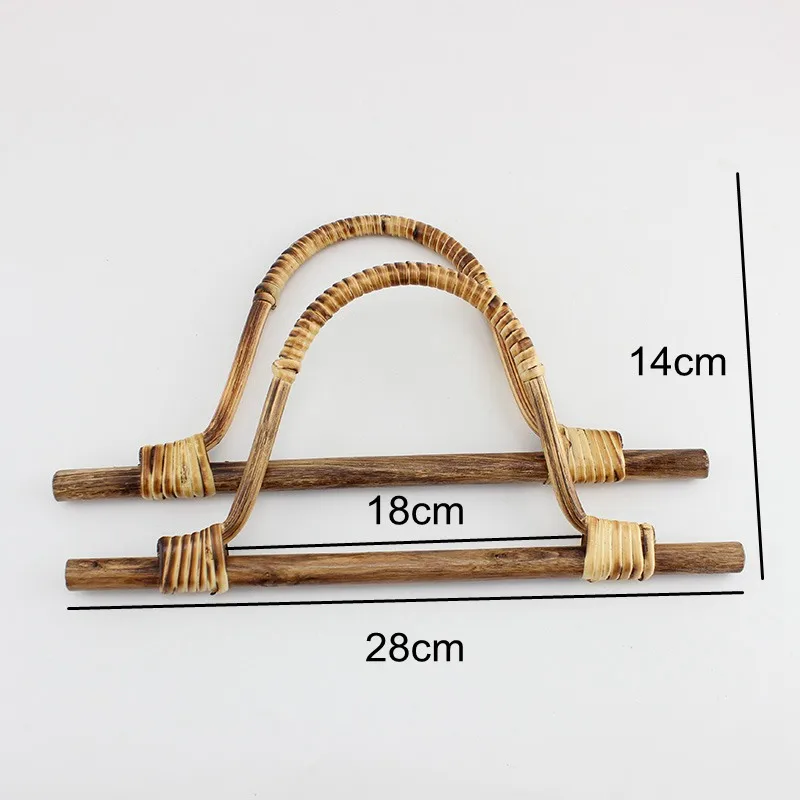 4-10 pieces,2 size 28X14cm,16X13cm Rattan Purse Bag Handle,Bag Handles Triangle Useful Bag Natural Rattan Handle