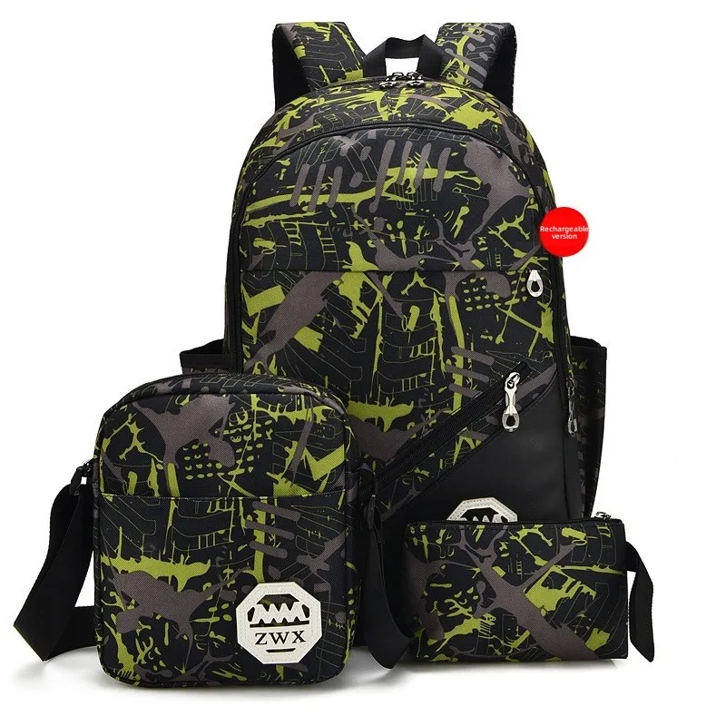 

ex Faion School Bag Travel Laptop Bag Boy Bapa Canvas Material Zipper Closure Soft oulder Bag Medium Size