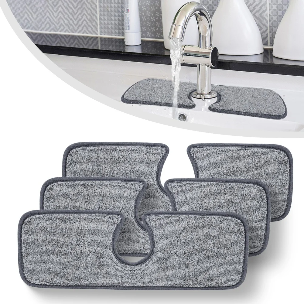 Faucet Absorbent Mat, Practical Sink Splash Guard, Drying Pad, Kitchen and Bathroom Supplies, 46X15cm, 3Pcs