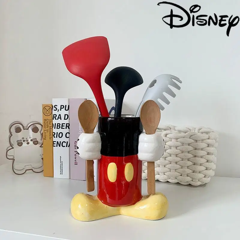 ديزني-أنيمي ميكي ماوس حامل للديكور المنزل ، السيراميك زهرة زهرية ، المنقولة دمية لعبة ، المطبخ عود حامل ، أنبوب التخزين ، هدية