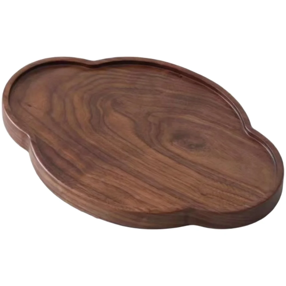 

For Home Decor Artistic Cloud Design Black Walnut Tea Tray 21*14 Cm Artistic Cloud Tea Tray Culturally Rich Decor