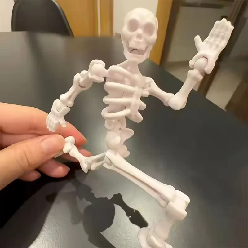 DIY Posable Plastic Skeleton Figurines Movable Joints Mini Skeletons Halloween Party Table Home Decoration Gift