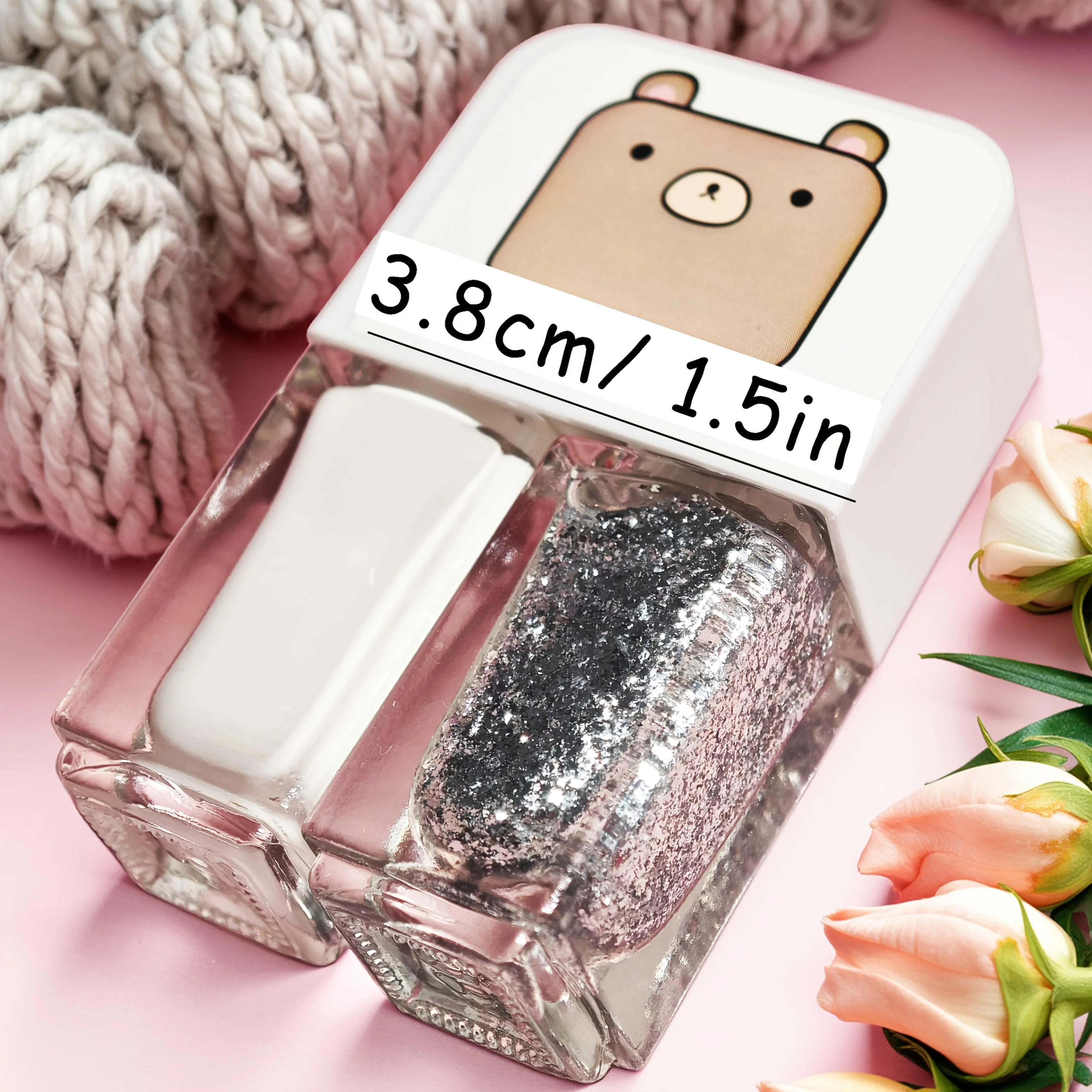 

D02 White Lover 2-Bottle Set No-Bake Nail Polish Quick-Dry Long-Lasting Peelable Water-Based Nail Polish Kit