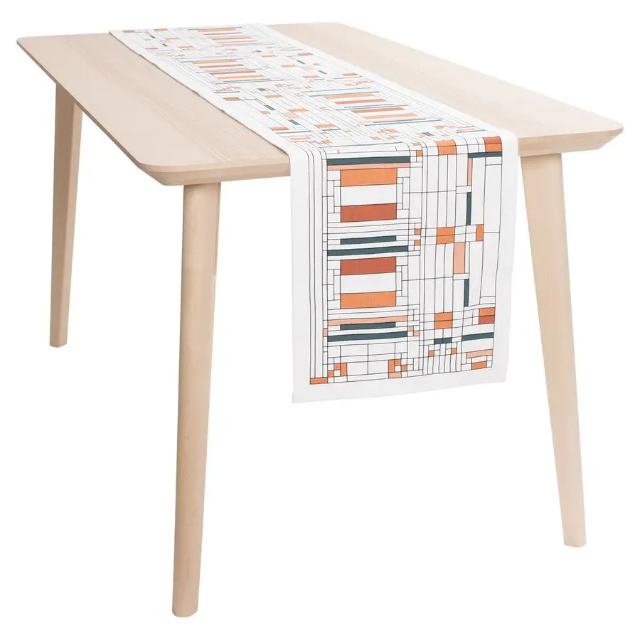 

Frank Lloyd Wright Printed Table Runner 14 x 72inch 100Percent Cotton Oak Park