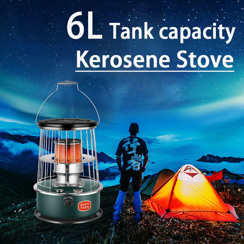 

Outdoor Camping Heater 6L Oil Tank Capacity Kerosene Stove Portable For Tent Picnic Ice Fishing Home Warmer Cooking Supplies