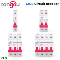 TONGOU 1P 2P 3P 4P 6A 10A 16A 25A 32A 40A 50A 63A Miniature Circuit Breaker 6KA 230V 400V 50/60HZ Mini Circuit Breaker MCB