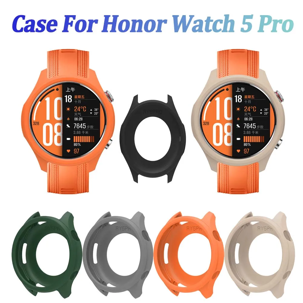 Soft Silicone Protective Case For Honor Watch 5 Pro  Protector Shell Frame Bumper Cover