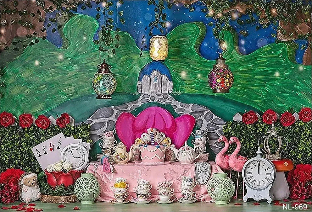 Fairy Tale Forest Backdrop Alice In Wonderland Jungle Baby Birthday Magic Fairy Dreamy Photographic Background Photo Studio