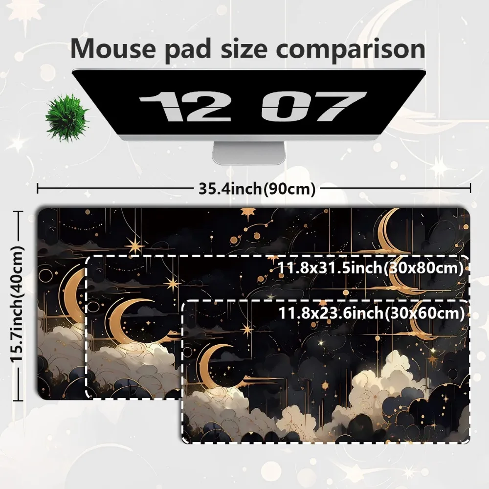 Laptop keyboard pad - Night Stars, Moon and Cloud Pattern High-definition printing Desktop protective mat - Gaming accessory