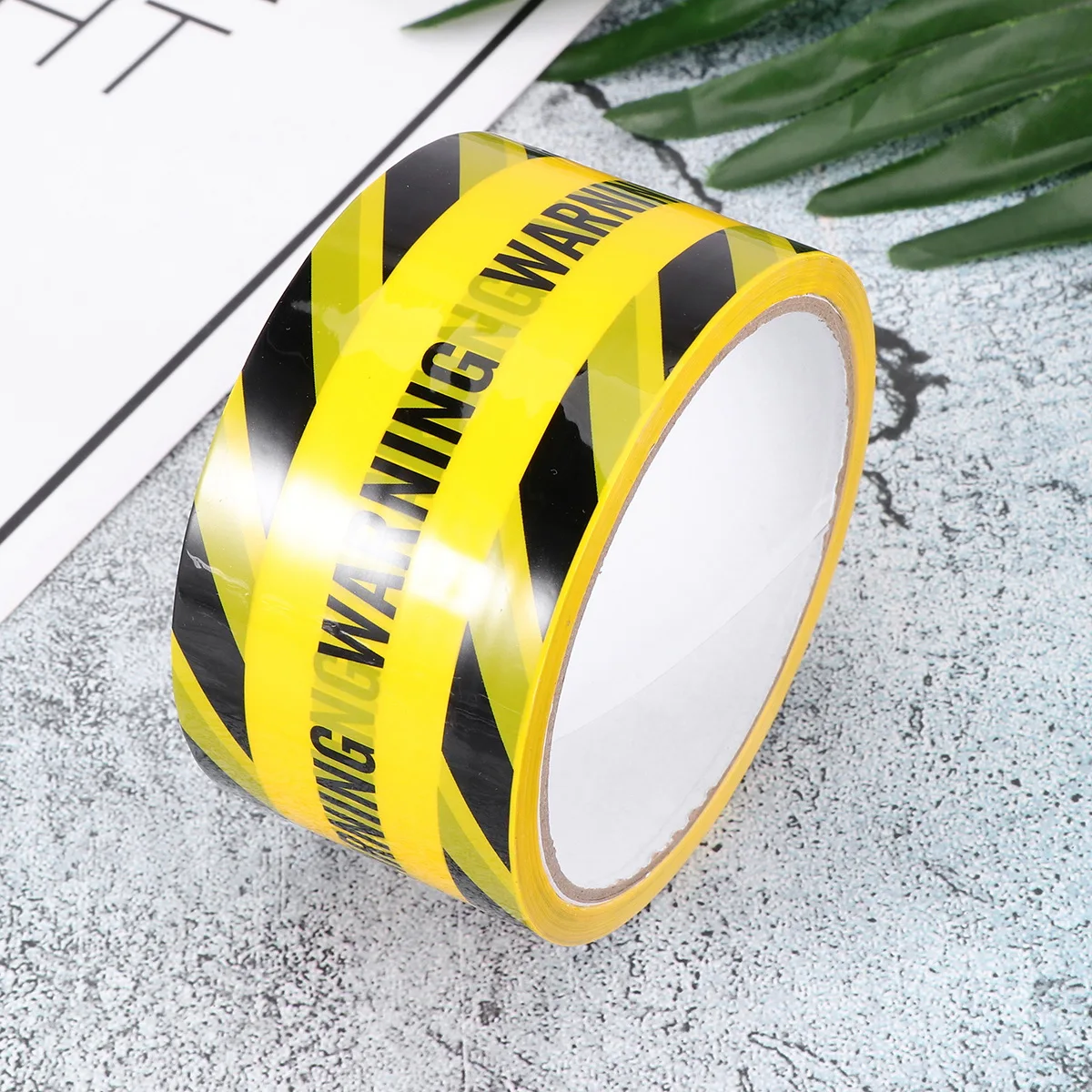 Yellow Black Caution Tape Warning Safety Stripes Strong Adhesive Label Golden Bright Contrast For Road Construction