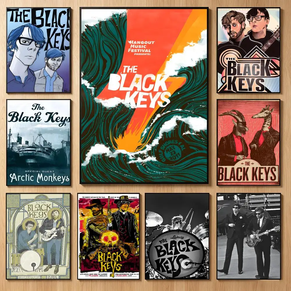 Blues Rocker T-The Black Keys Poster Classic Self-Adhesive PP Wall Sticker for Living Room Bar Decor Gift