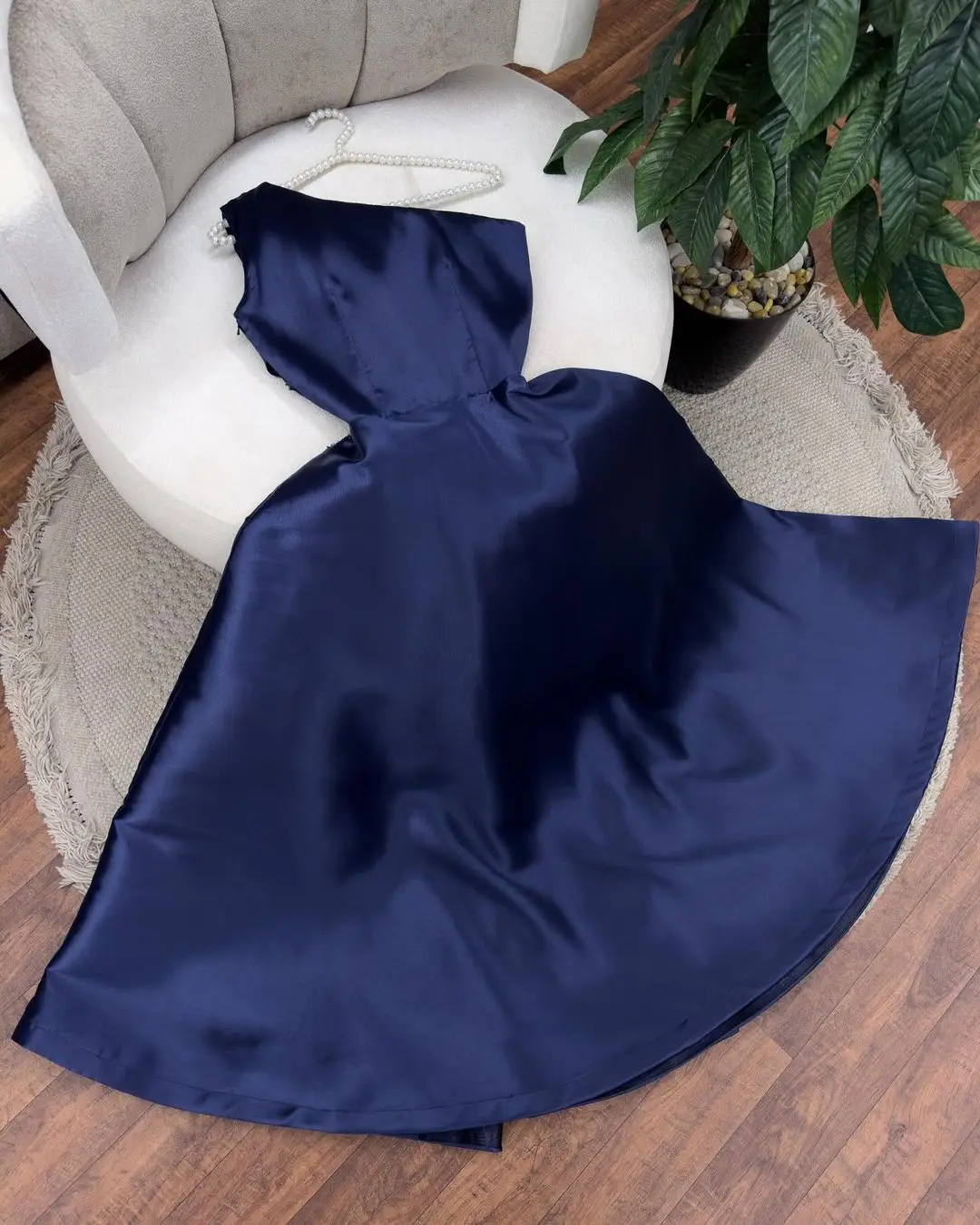 Customized One Shoulder Prom Dresses Sleeveless Pleated Beadings Floor Length Party Gowns Evening Dresses image 4