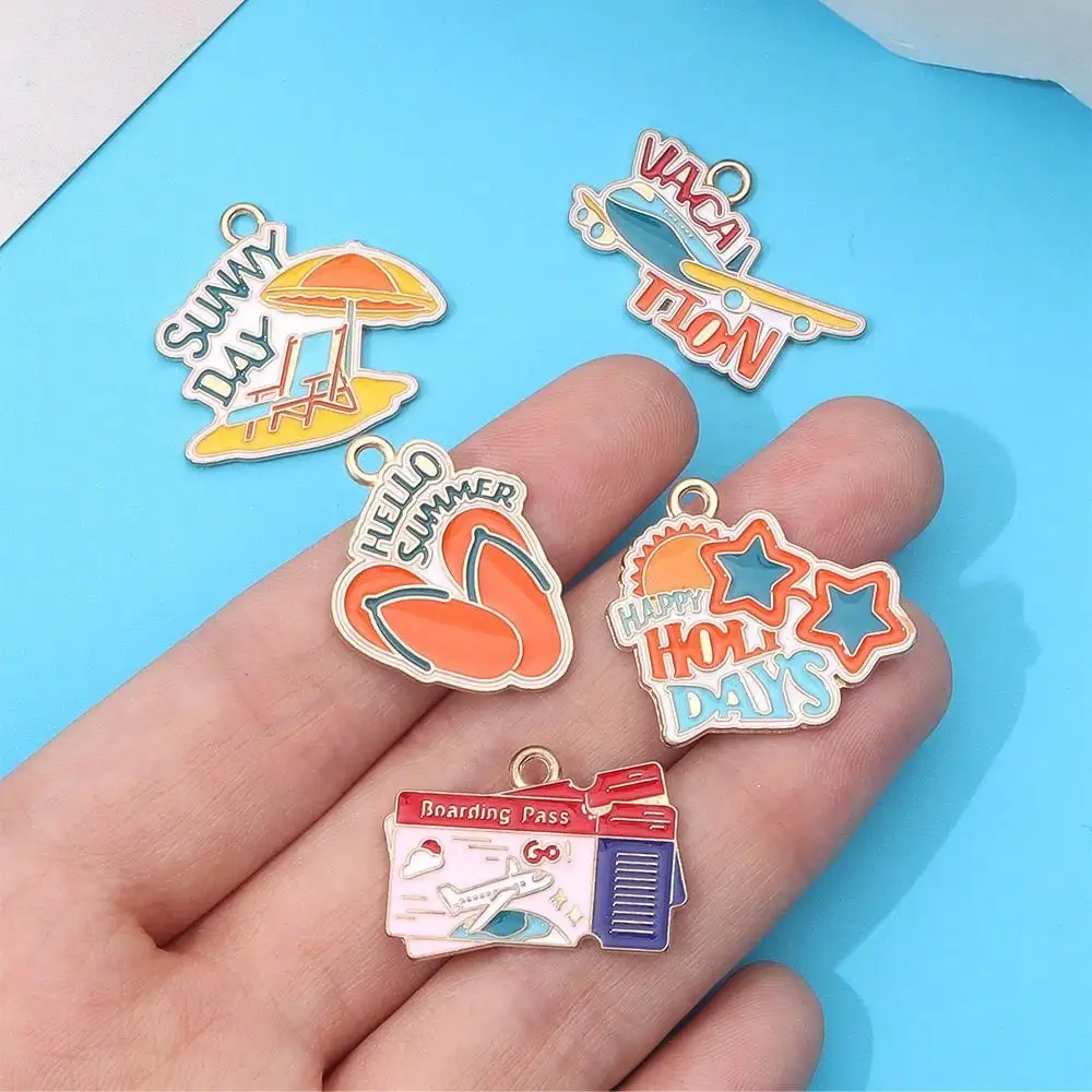 2/5/11pcs Multi-color Flat-back Vacation-style Decorative Pendants,Diy Necklaces Earrings,As Decorative Accessories for Vacation