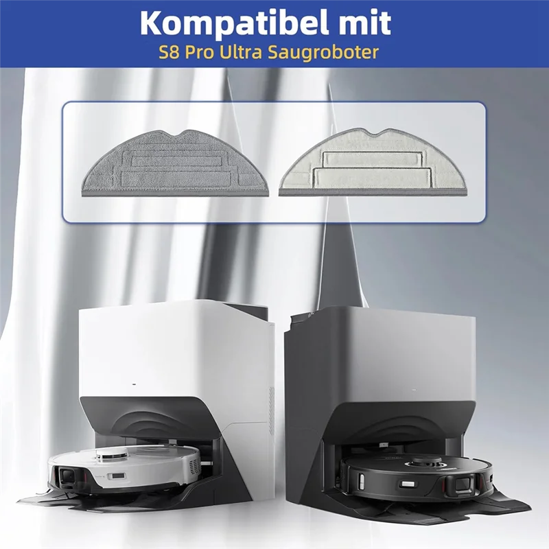 Аксессуары для роботов-пылесосов, 8 шт., подушечки для швабры, ткань из микрофибры для Roborock S8 Pro Ultra-CLIM
