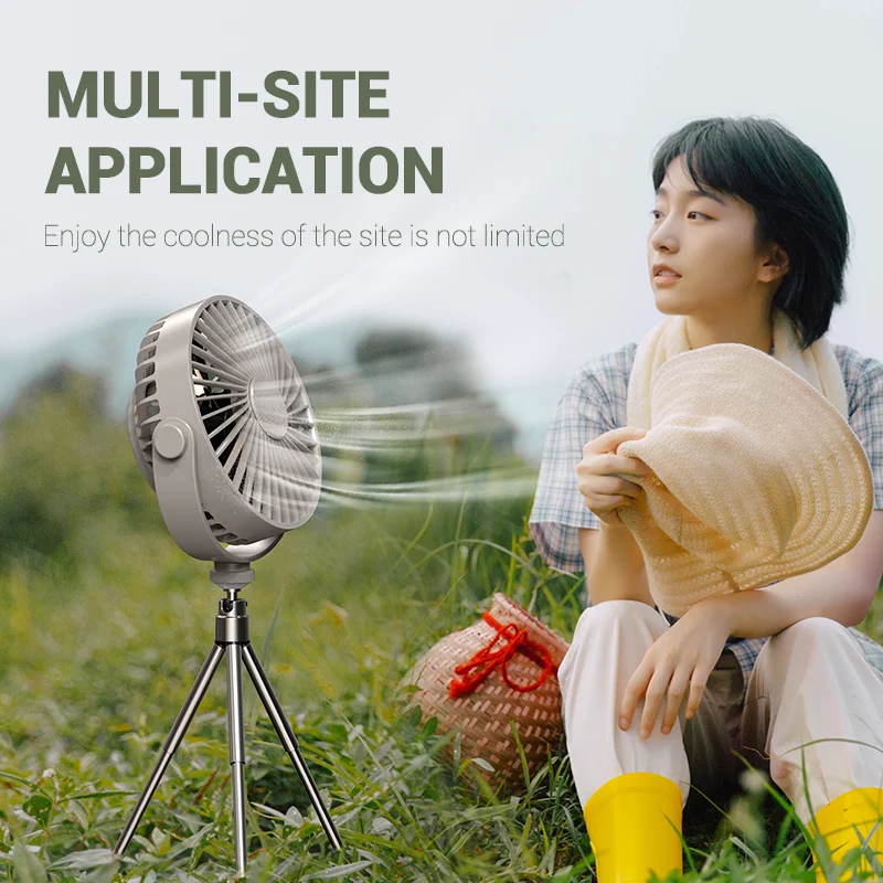 جهاز التحكم عن بعد USB التخييم مروحة 360 درجة دوران Type-C المحمولة اللاسلكية سقف مروحة كهربائية مع LED ضوء ترايبود في الهواء الطلق المنزل