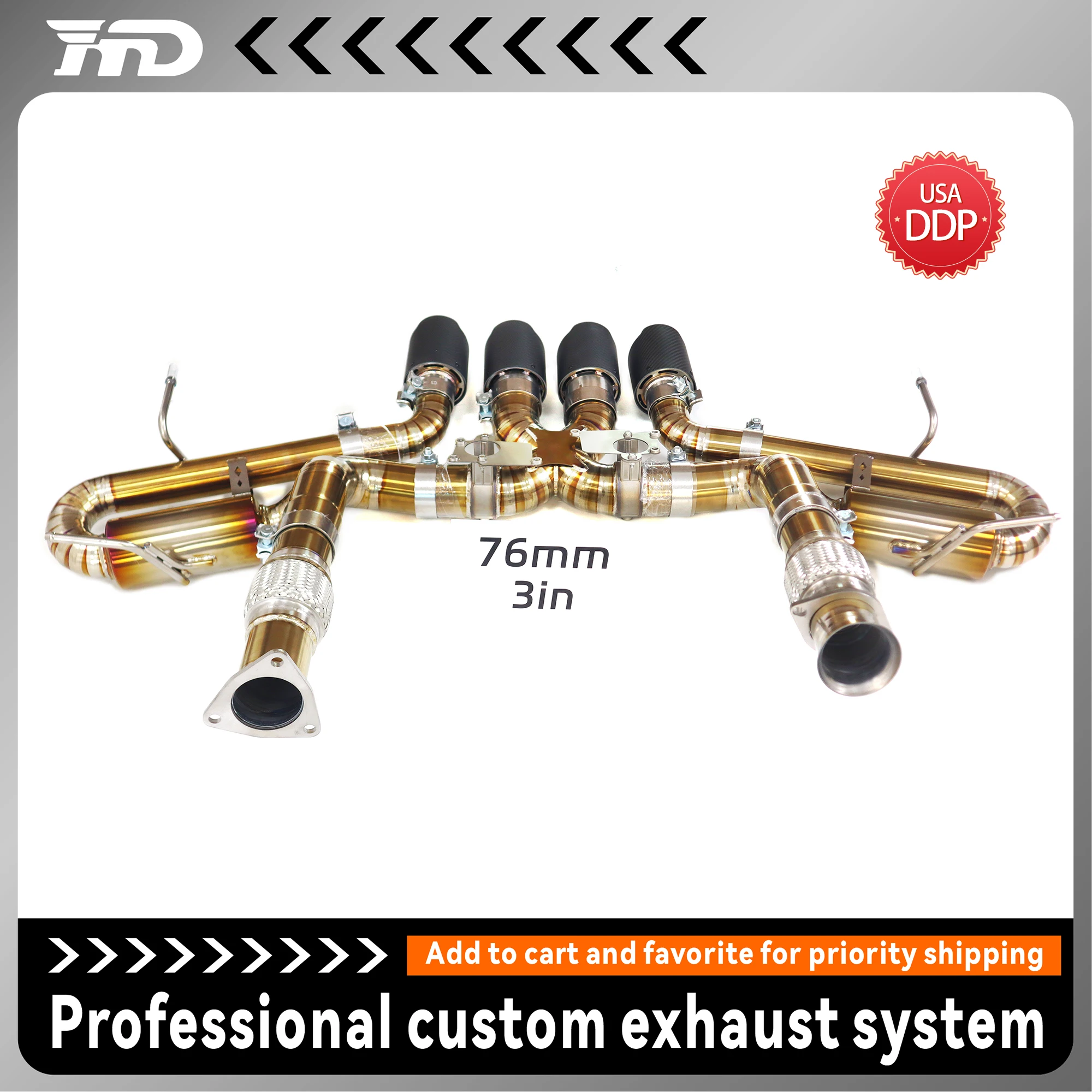 

Race Weight Ti Exhaust для Corvette C8 Z06 Catback System Неразрушающая установка Громкий ревучий звук