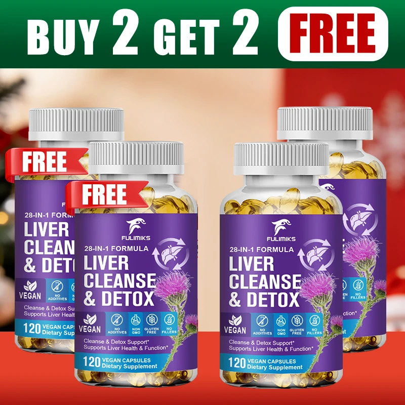 

Buy 2 Get 2 Free! Liver Cleanse & Detox Capsules, Milk Thistle & Dandelion Formula for Toxin Removal & Liver Regeneration