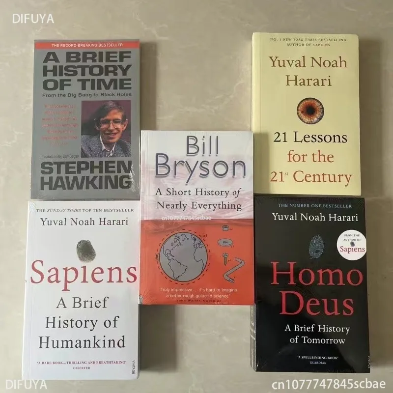 5 Books The Original English Version, A Brief History of Time, A Brief History of the Future, Human Beings, Today, All Things