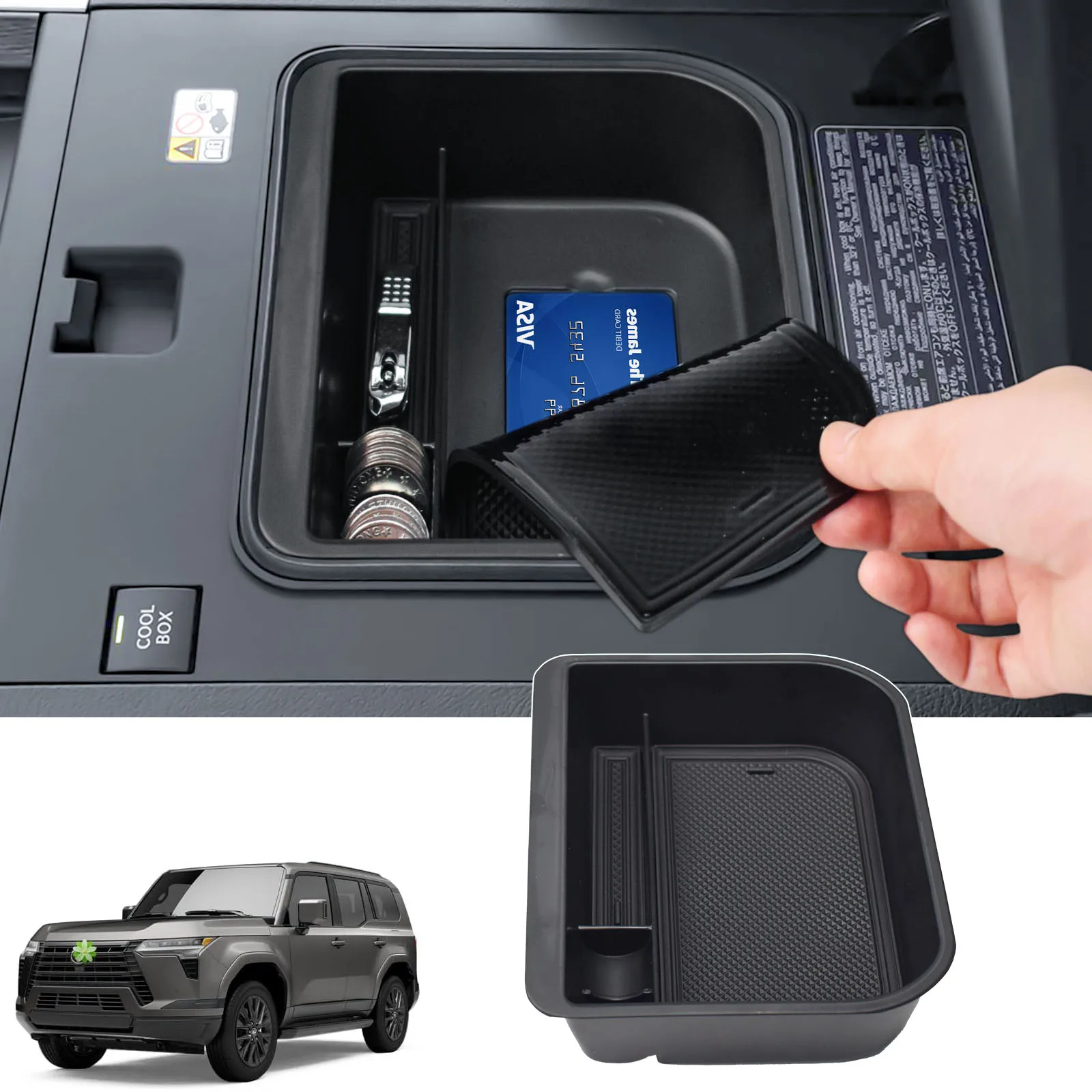 Sixthsmoy For Toyota Land Cruiser Prado 250/Lexus GX550 2025 2024 Center Console Cool Box Organizer Tray Armrest Box Accessories