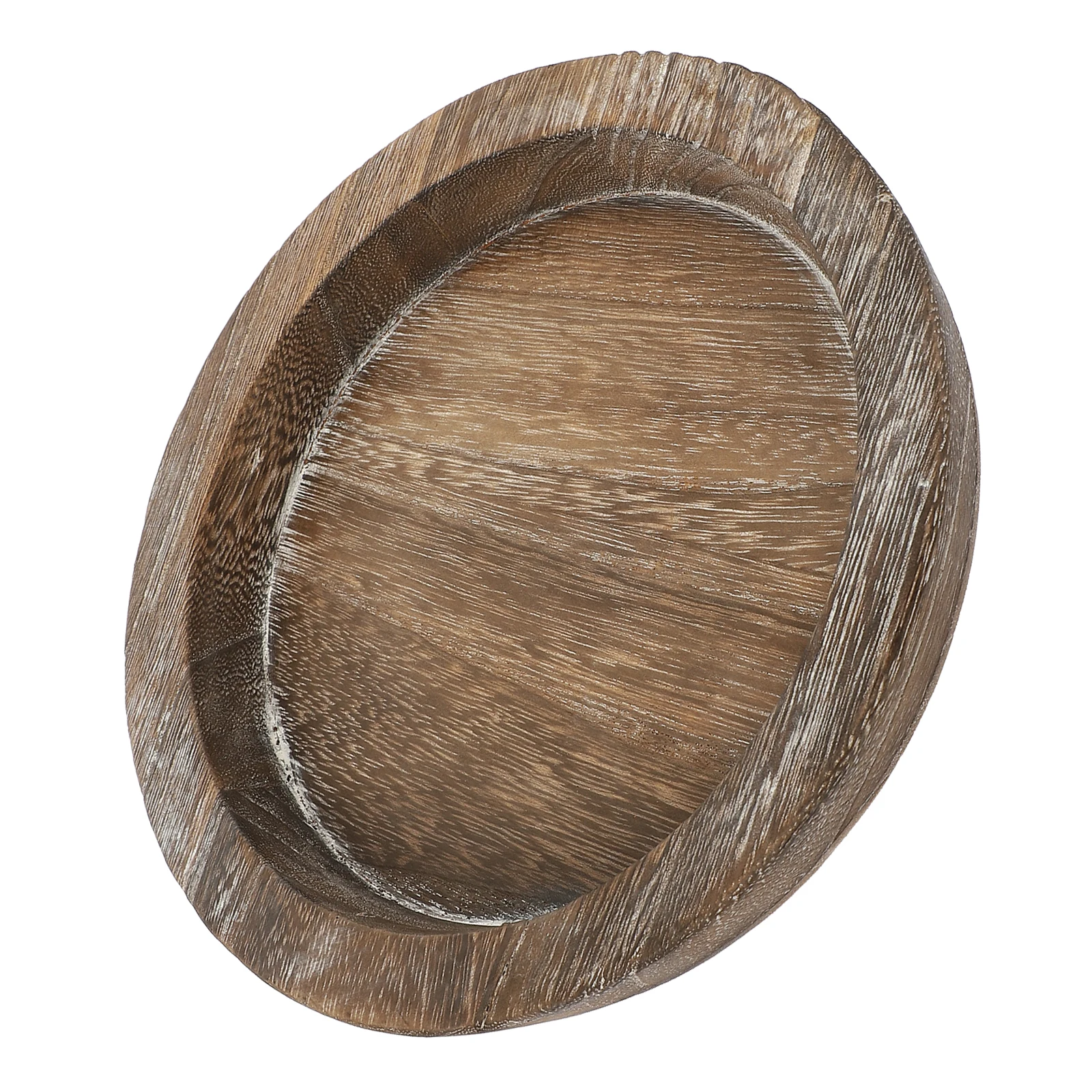 

1pc Wooden Tray Round Table Decor Simple Holder Home Party Christmas Decoration Storage Tray Light Brown