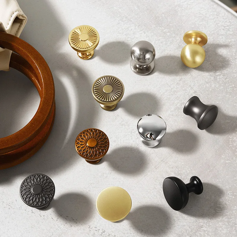 Diameter 30mm Modern Simple Fashion Gold Silver Black Drawer of Cabinet Dresser Knob Coffee Antique Brass Cupboard Door Handle