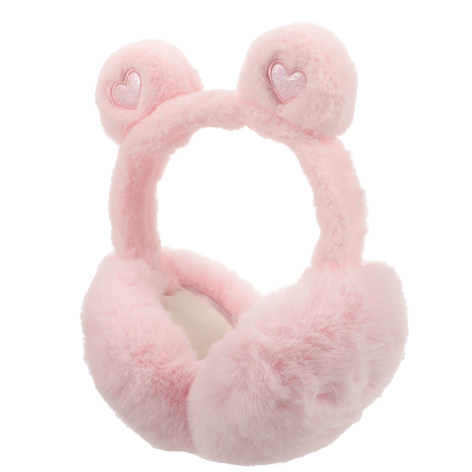 

Love Shaped Earmuffs Women Warm Pink 8416 Foldable Faux Rabbit Ear Winter Student earmuff girls ear protection cute