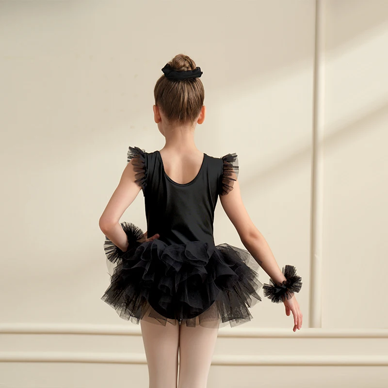 Robe Tutu de Ballet en tulle pour filles, 4 couches, justaucorps, mode professionnelle, robe de soirée dansante pour enfants, Costume de spectacle ﻿