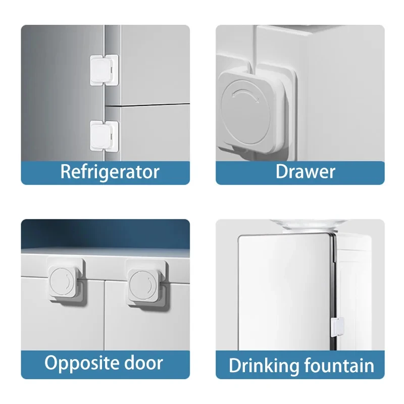 1/2/4/6pcs Child Safety Home Refrigerator Lock Baby Anti Open Fridge Freezer Door Locks Multifunctional Cabinet Buckle Toddler