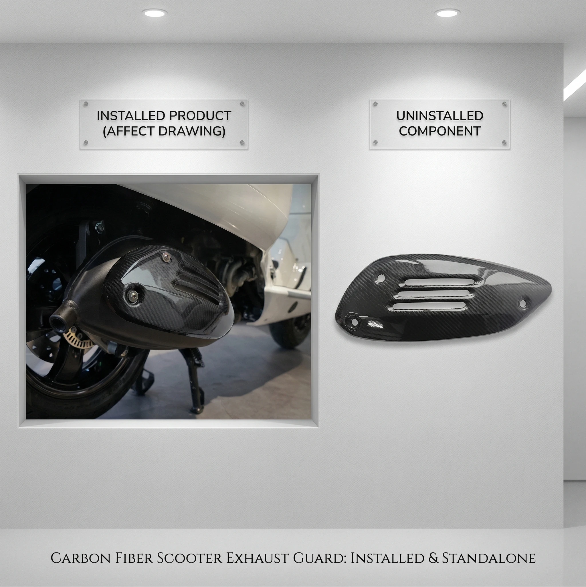 

Carbon Fiber Motorcycle Exhaust Pipe Protection Cover for VESPA GTS GTV GTE 125 250 300 2013-2023