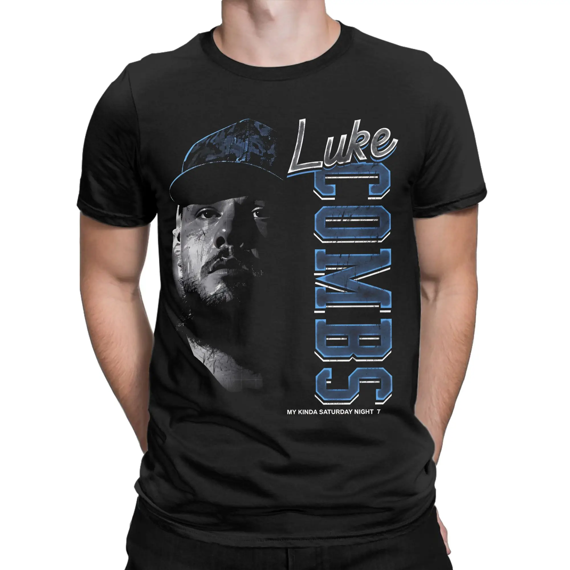 Men's Luke Combs My Kinda Saturday Night Tour T Shirts  Pure Cotton Clothes Beach Short Sleeve T-Shirt O Neck Casual Tshirt
