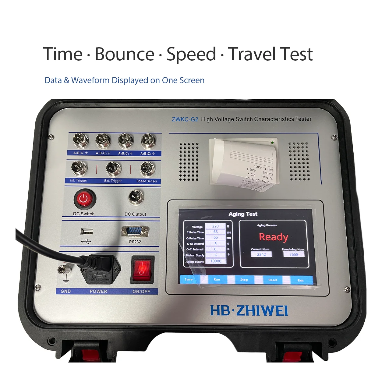 Multi-Function Electronic HV Circuit Breaker Analyzer 12-Channel SF6 GIS Vacuum Oil ZWKC-G2 High Accuracy Built-in DC 1 Year